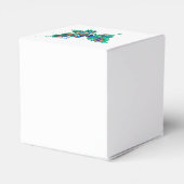 Vlinder met groene pauwveren bedankdoosjes (Achterkant)