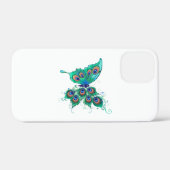 Vlinder met groene pauwveren Case-Mate iPhone case (Achterkant (horizontaal))