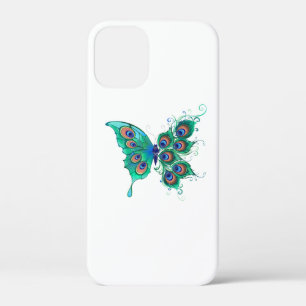 Vlinder met groene pauwveren Case-Mate iPhone case