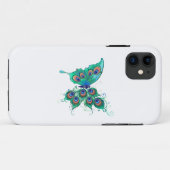 Vlinder met groene pauwveren Case-Mate iPhone case (Achterkant (horizontaal))