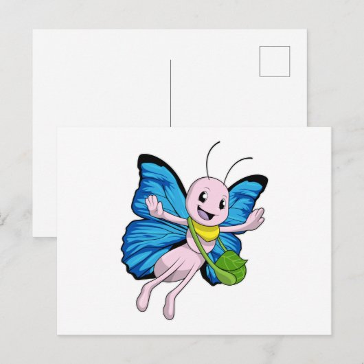 Vlinder met handtas briefkaart (Voorkant / Achterkant)