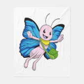 Vlinder met handtas fleece deken (Voorkant)