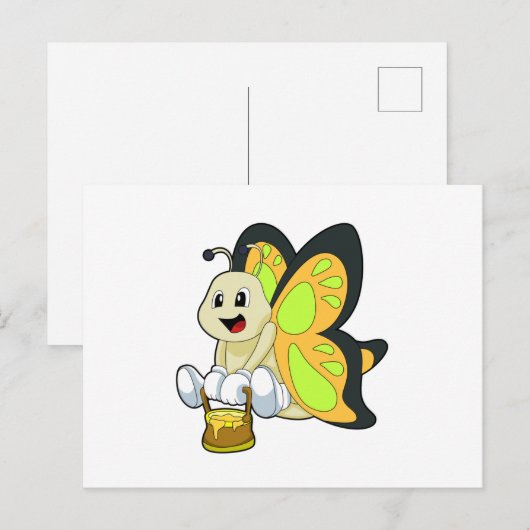 Vlinder met honing briefkaart (Voorkant / Achterkant)