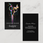 vlinder met kleurrijke schaar visitekaartje (Voorkant / Achterkant)