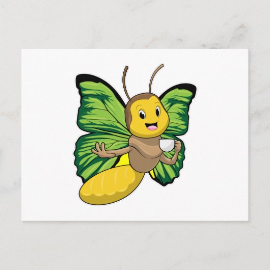 Vlinder met kopje koffie briefkaart