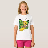 Vlinder met kopje koffie t-shirt (Voorkant volledig)