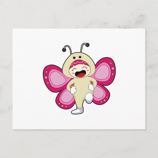 Vlinder met kostuum briefkaart (Voorkant)