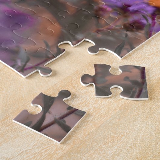 vlinder met lavender Flowers Legpuzzel (Zijkant)