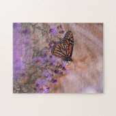  vlinder met lavender Flowers Legpuzzel (Horizontaal)
