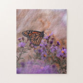 vlinder met lavender Flowers Legpuzzel (Verticaal)