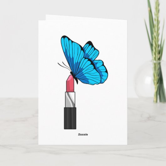 Vlinder met lippenstift kaart (Achterkant)