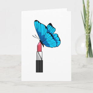 Vlinder met lippenstift kaart