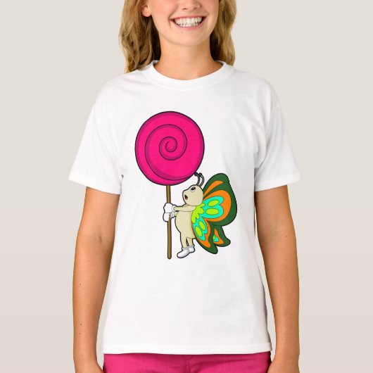 Vlinder met Lolly T-shirt (Voorkant)