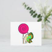 Vlinder met Lollypop Briefkaart (Staand voorkant)