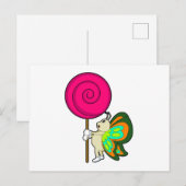 Vlinder met Lollypop Briefkaart (Voorkant / Achterkant)