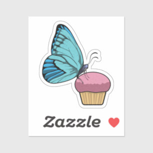Vlinder met Muffin Sticker