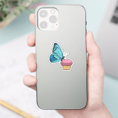 Vlinder met Muffin Sticker (Telefoon)