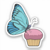 Vlinder met Muffin Sticker (Voorkant)