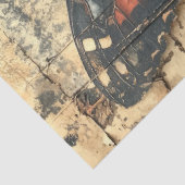 Vlinder met oranje bloemetjes tissuepapier (Detail)