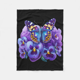 Vlinder Met Paarse Bloemen Viooltje Dementie Heime Fleece Deken