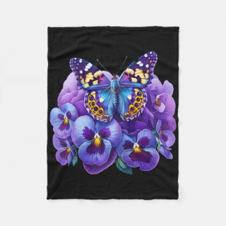 Vlinder Met Paarse Bloemen Viooltje Dementie Heime Fleece Deken