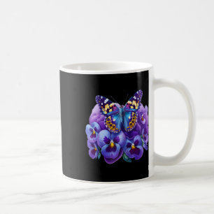 Vlinder Met Paarse Bloemen Viooltje Dementie Heime Koffiemok