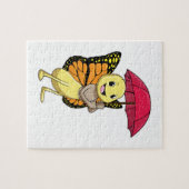 Vlinder met paraplu legpuzzel (Horizontaal)