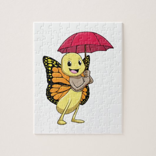 Vlinder met paraplu legpuzzel (Verticaal)