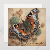 Vlinder met pauw patroon vleugels aanpasbaar (Voorkant / Achterkant)