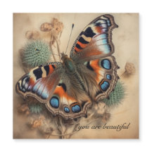 Vlinder met pauw patroon vleugels aanpasbaar