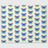 Vlinder met pauwenogen in de kleuren van de regenb cadeaupapier (Vlak)