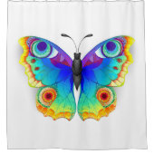 Vlinder met pauwenogen in regenboogkleuren douchegordijn (Voorkant)