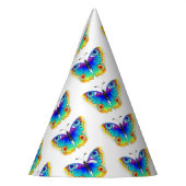 Vlinder met pauwenogen in regenboogkleuren feesthoedjes (Links)