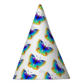 Vlinder met pauwenogen in regenboogkleuren feesthoedjes (Rechts)