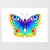 Vlinder met pauwenogen in regenboogkleuren raamsticker (Vel)