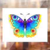 Vlinder met pauwenogen in regenboogkleuren raamsticker (Vel 2)