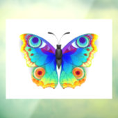 Vlinder met pauwenogen in regenboogkleuren raamsticker (Vel 3)
