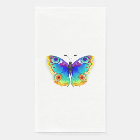 Vlinder met pauwenogen in regenboogkleuren servet (Voorkant)