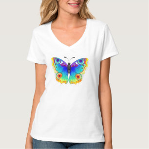 Vlinder met pauwenogen in regenboogkleuren t-shirt