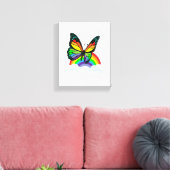Vlinder met Regenboog Canvas Afdruk (Insitu (Woonkamer))