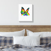 Vlinder met Regenboog Canvas Afdruk (Insitu (Slaapkamer))