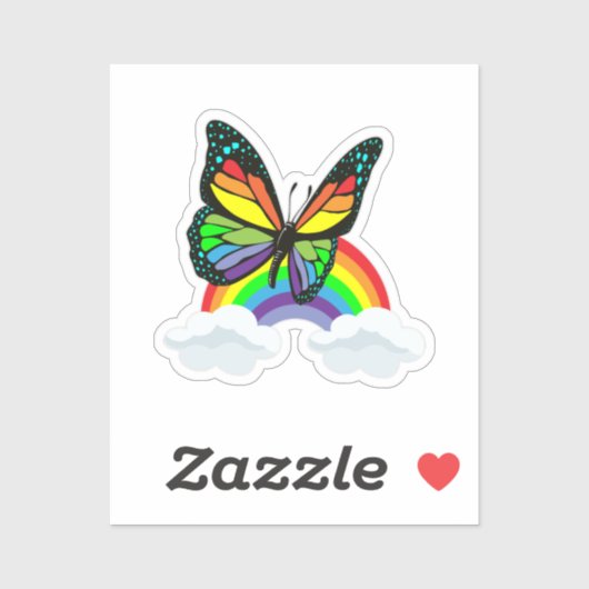 Vlinder met Regenboog Sticker (Vel)