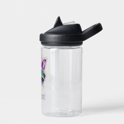 Vlinder met regenboogkristal en juwelen waterfles (Links)