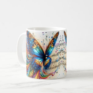 Vlinder met regenboogspetters koffiemok