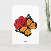 Vlinder met roos kaart (Achterkant)