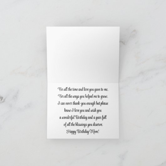  vlinder met Rozen Verjaardag Kaart (Binnen)