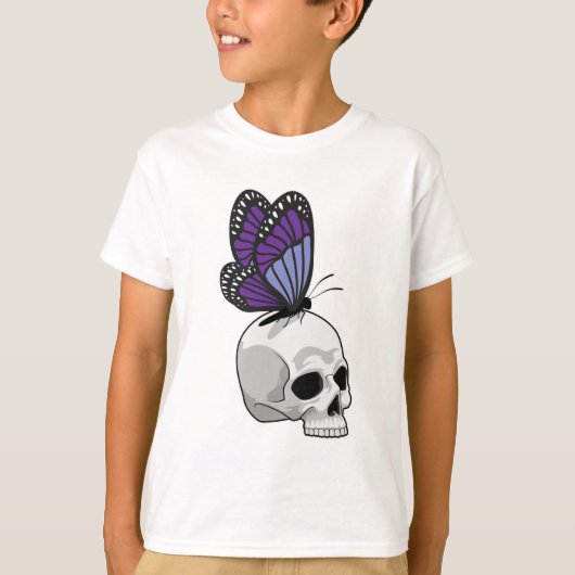 Vlinder met Schedel T-shirt (Voorkant)