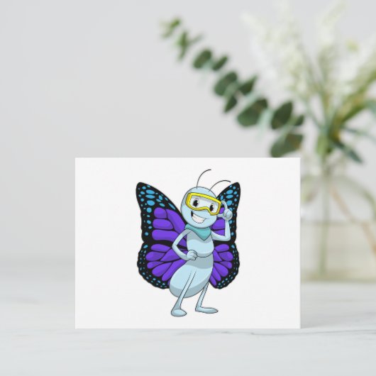 Vlinder met Stofbril Briefkaart (Staand voorkant)