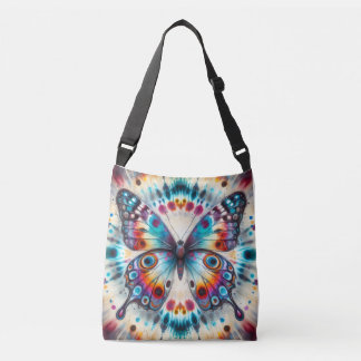 vlinder met vlekkenpatroon door tye dye techniek crossbody tas