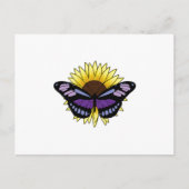 Vlinder met zonnebloem briefkaart (Voorkant)